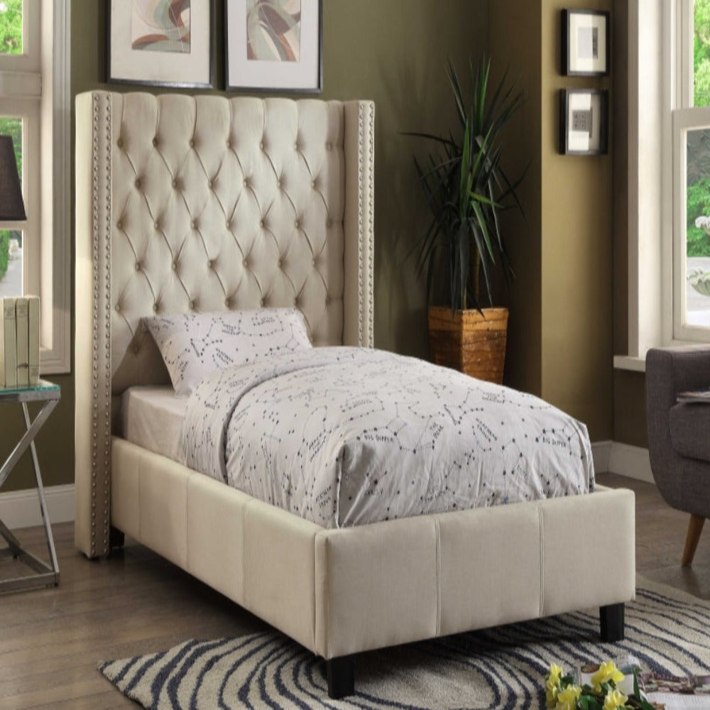 Ashton Linen Textured Twin Bed