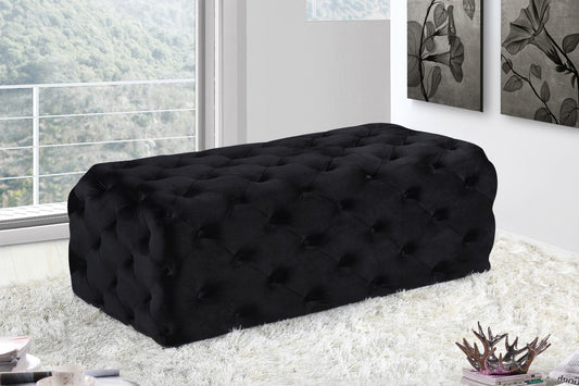 Casey Contemporary Ottoman: Elegant Deep Tufting & Plush Comfort for a Glamorous Living Space
