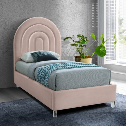 Rainbow Velvet Twin Bed