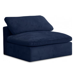 Cozy Velvet Modular Fiber Filled Comfort Overstuffed Armless Chair