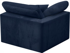 Cozy Velvet Modular Fiber Filled Comfort Overstuffed Corner Chair