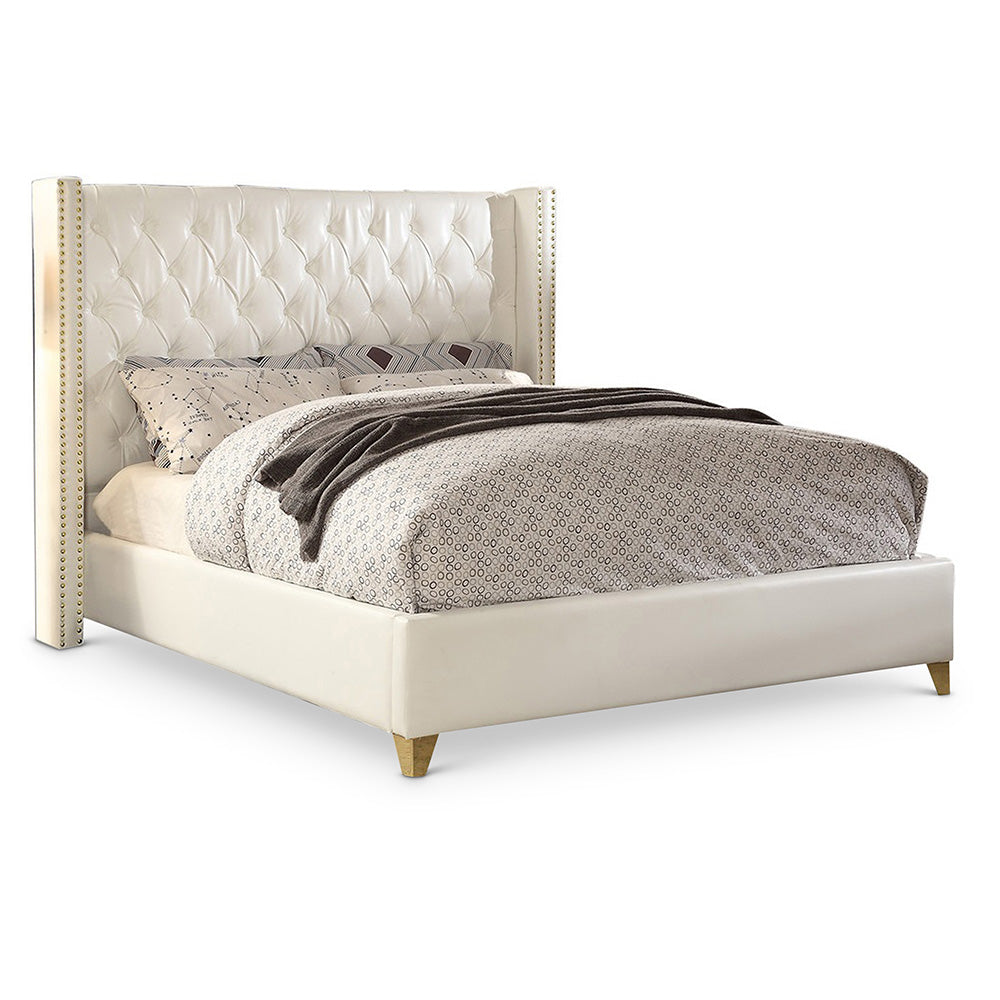 Soho White Bonded Leather Bed