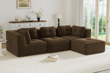 CORDELIA 116" 3-Seater High Armrest Sofa with 1 Ottoman