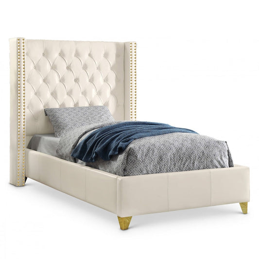 Soho White Bonded Leather Bed