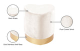 Heart Velvet Upholstered Stool