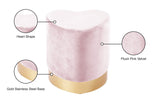Heart Velvet Upholstered Stool