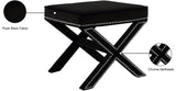 Nixon Contemporary Ottoman Bench with Chrome Nailheads - Stylish X-Shaped Legs for Any Room