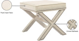 Nixon Contemporary Ottoman Bench with Chrome Nailheads - Stylish X-Shaped Legs for Any Room