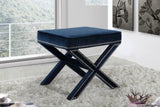 Nixon Contemporary Ottoman Bench with Chrome Nailheads - Stylish X-Shaped Legs for Any Room