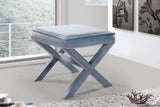 Nixon Contemporary Ottoman Bench with Chrome Nailheads - Stylish X-Shaped Legs for Any Room
