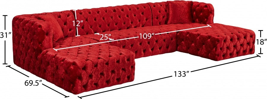 Coco Velvet 3pc. Sectional