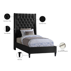 Fritz Velvet Twin Bed