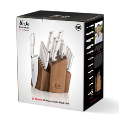 L1 Series 17-Piece SHAN Knife Block Set, White, Forged German Steel, 1026856