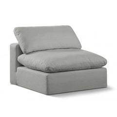 Comfy Linen Textured Fabric Armless Chair