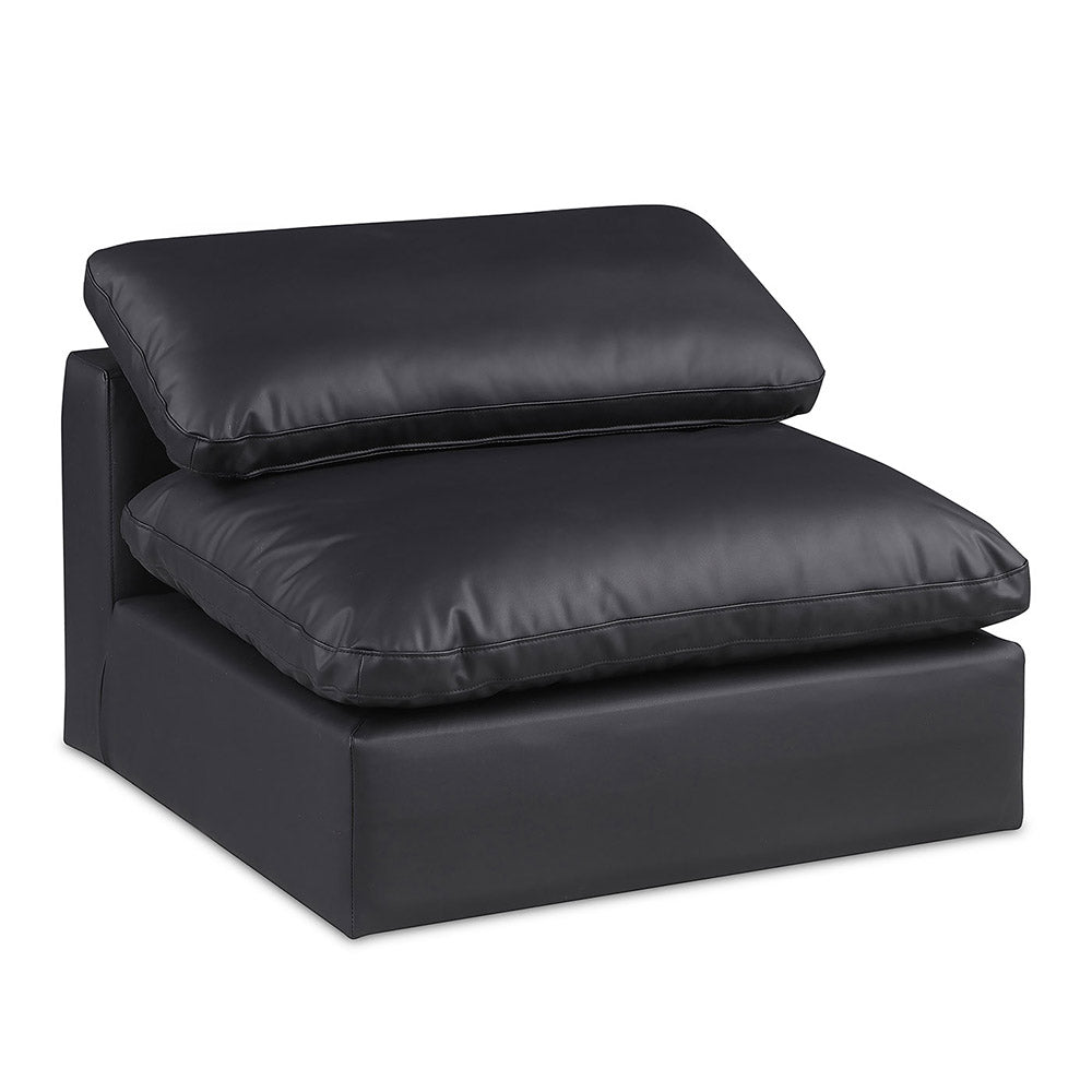 Comfy Faux Leather Armless Chair