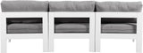 Nizuc - Outdoor Patio 3 Seat Armless Modular Sofa With White Frame
