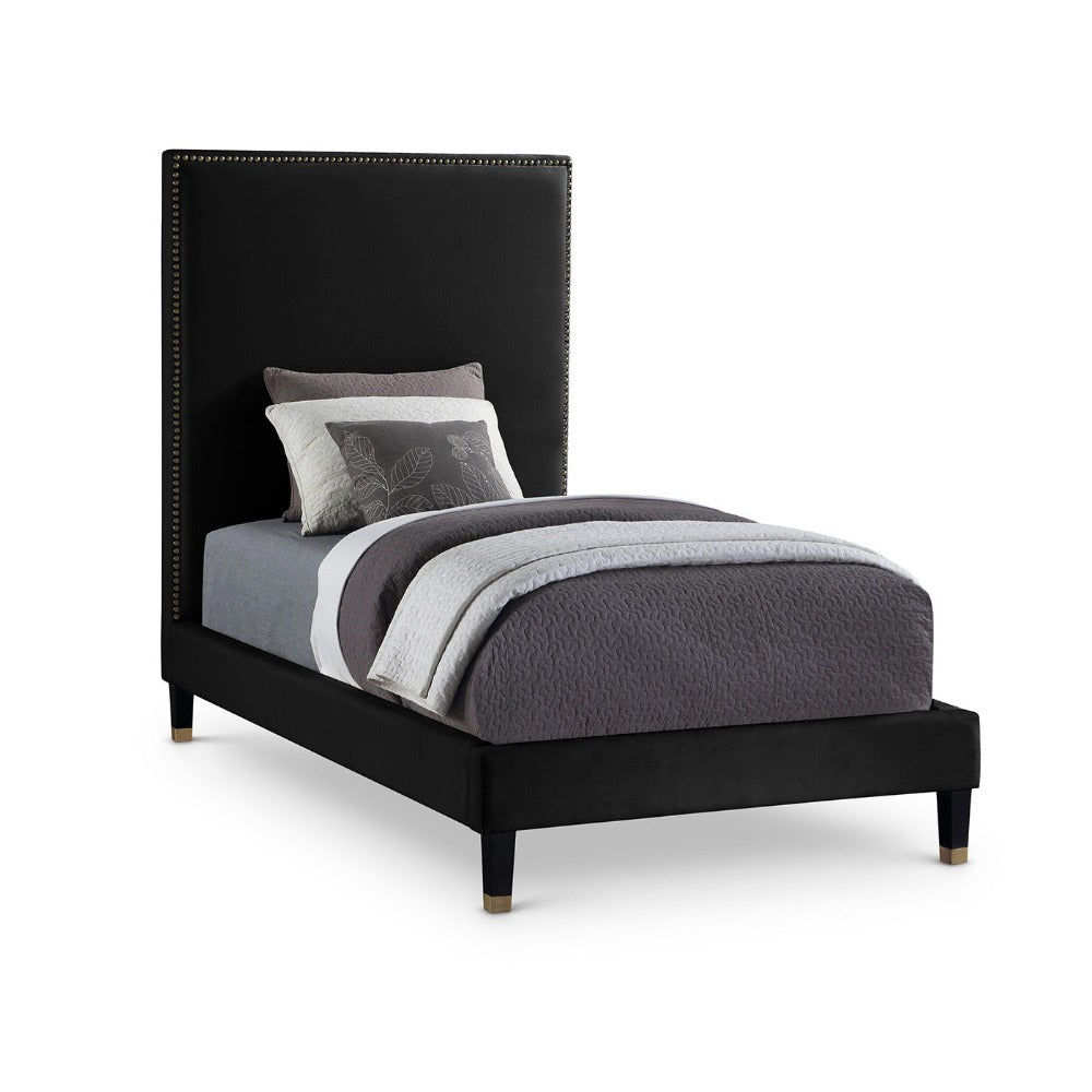 Harlie Velvet Twin Bed