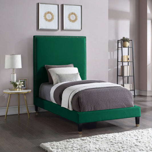 Harlie Velvet Twin Bed