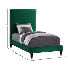 Harlie Velvet Twin Bed