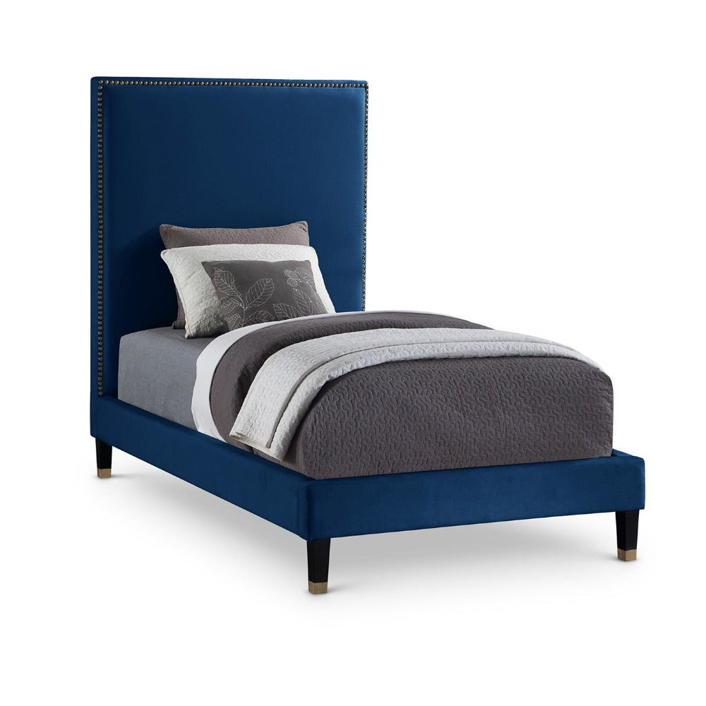 Harlie Velvet Twin Bed