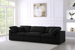 Serene Linen Textured Fabric Deluxe Comfort Modular Sofa