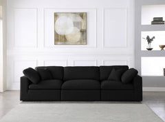 Serene Linen Textured Fabric Deluxe Comfort Modular Sofa