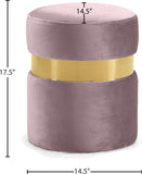 Hailey Plush Velvet Ottoman with Chic Stainless Steel Accents for Contemporary Living Spaces