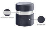 Hailey Plush Velvet Ottoman with Chic Stainless Steel Accents for Contemporary Living Spaces