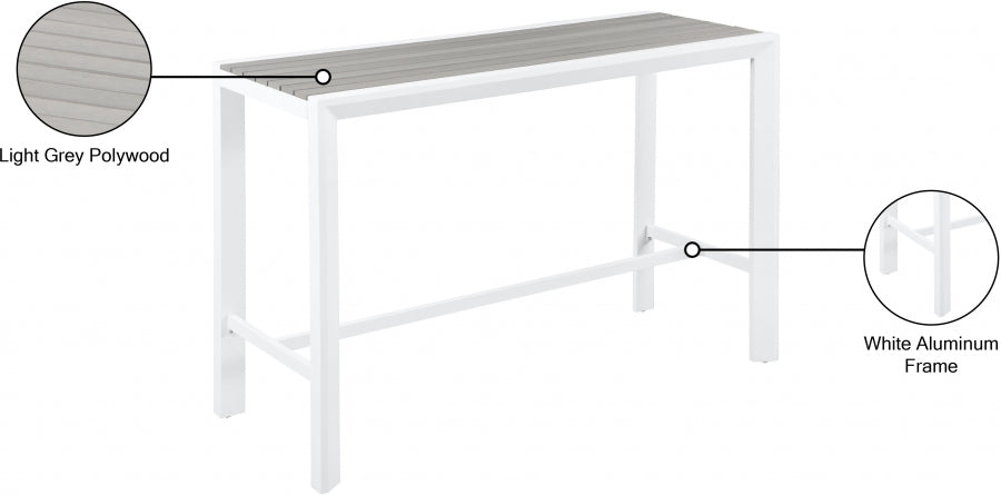 Nizuc Outdoor Patio Aluminum Bar Table