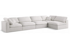 Serene Linen Textured Fabric Deluxe Comfort Modular Sectional