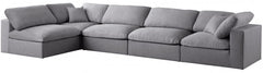 Serene Linen Textured Fabric Deluxe Comfort Modular Sectional