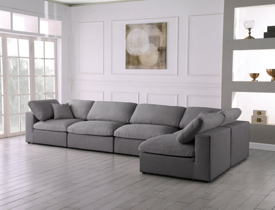 Serene Linen Textured Fabric Deluxe Comfort Modular Sectional