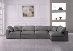 Serene Linen Textured Fabric Deluxe Comfort Modular Sectional