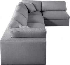 Serene Linen Textured Fabric Deluxe Comfort Modular Sectional