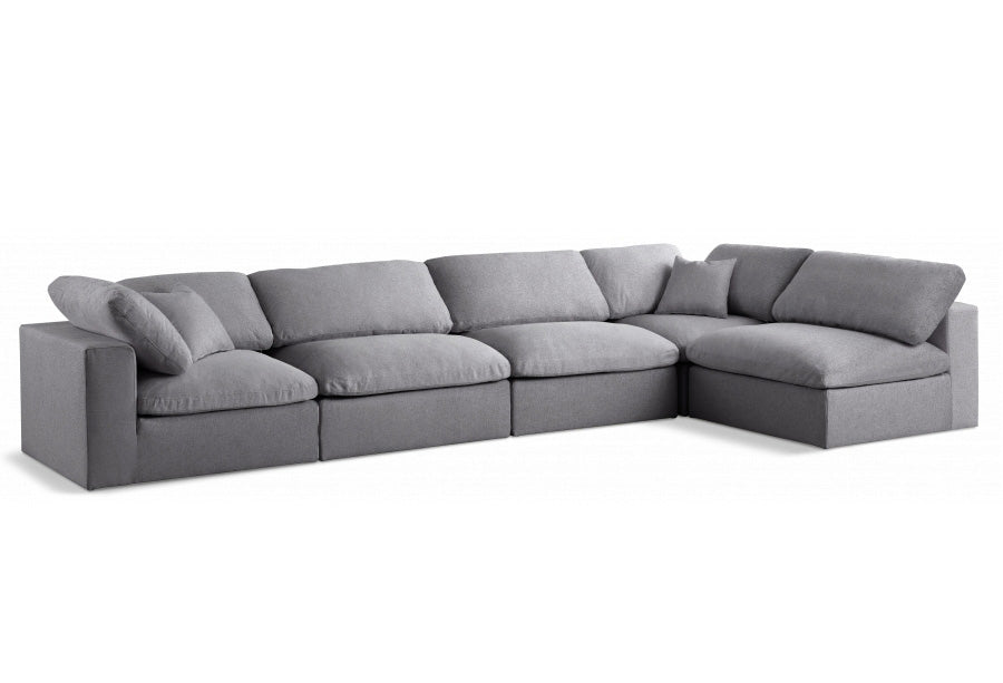 Serene Linen Textured Fabric Deluxe Comfort Modular Sectional