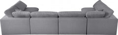 Serene Linen Textured Fabric Deluxe Comfort Modular Sectional