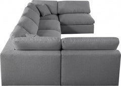 Serene Linen Textured Fabric Deluxe Comfort Modular Sectional