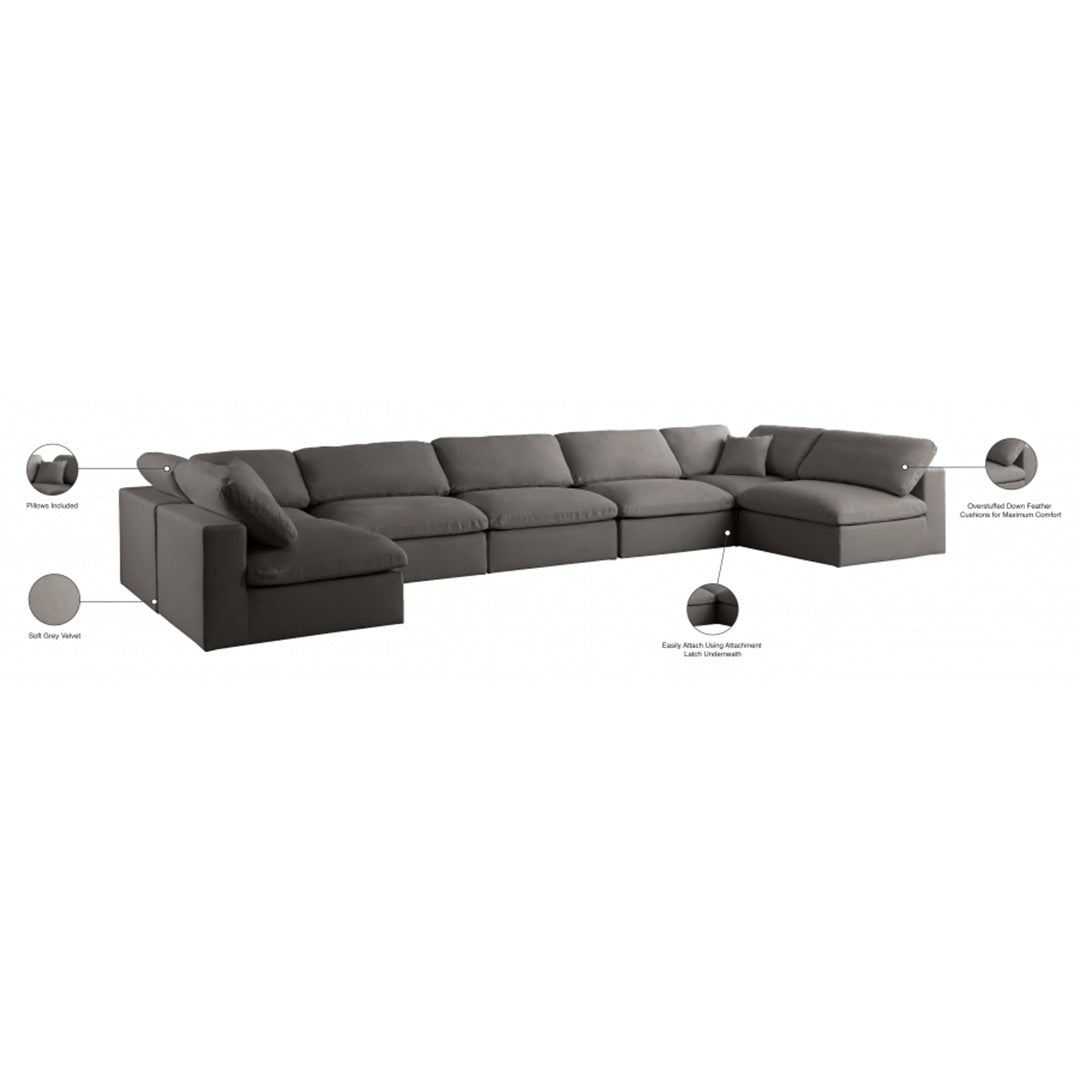 Plush Velvet Standard Comfort Modular Sectional