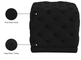 Stella Luxurious Velvet Ottoman with Deep Button Tufting - Contemporary Design for Cozy Living Spaces