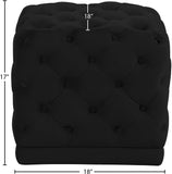 Stella Luxurious Velvet Ottoman with Deep Button Tufting - Contemporary Design for Cozy Living Spaces