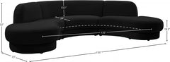 Rosa Velvet 3pc. Sectional