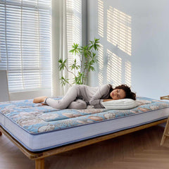 MAXYOYO Padded Japanese Floor Mattress,  Floral Printed Futon Mattress Folding Sleeping Pad