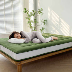 MAXYOYO Padded Japanese Floor Mattress, Green Foldable Roll Up Futon Mattress