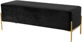 Isla Plush Upholstered Contemporary Bench with Gold Legs - Chic Accent for Bedroom or Dressing Room