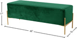 Isla Plush Upholstered Contemporary Bench with Gold Legs - Chic Accent for Bedroom or Dressing Room