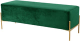 Isla Plush Upholstered Contemporary Bench with Gold Legs - Chic Accent for Bedroom or Dressing Room