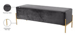 Isla Plush Upholstered Contemporary Bench with Gold Legs - Chic Accent for Bedroom or Dressing Room