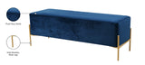 Isla Plush Upholstered Contemporary Bench with Gold Legs - Chic Accent for Bedroom or Dressing Room