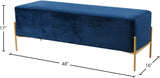 Isla Plush Upholstered Contemporary Bench with Gold Legs - Chic Accent for Bedroom or Dressing Room