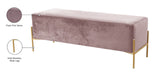 Isla Plush Upholstered Contemporary Bench with Gold Legs - Chic Accent for Bedroom or Dressing Room